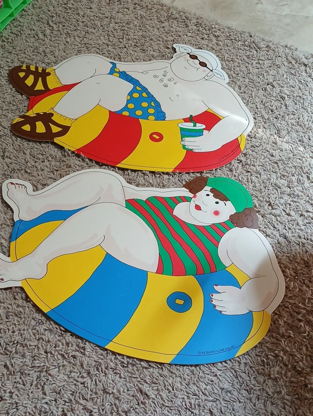 Vintage Beach Float Wall Art - Colorful Summer Prints Placemats